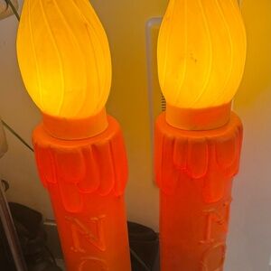 Vintage Blow Mold Christmas Candles